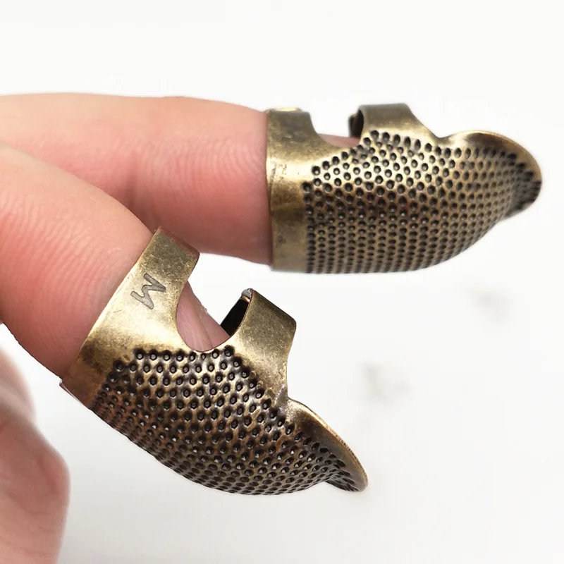 Retro Metal Finger Protector Adjustable Thimble Ring Handworking Needle Thimble Needles Craft Household DIY Sewing Accessories