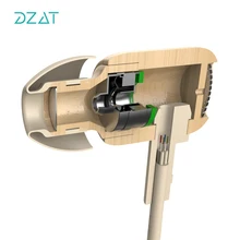 DZAT DF10 In ear Earphone Wooden Headset for Mobile Phone fone de ouvido Wired Headset with Microphone