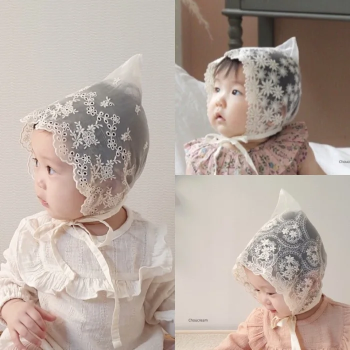Ins/шапочка для новорожденного ребенка, кружевная шапочка принцессы с вышивкой для фотосъемки новорожденных в течение 100 дней с полной луной