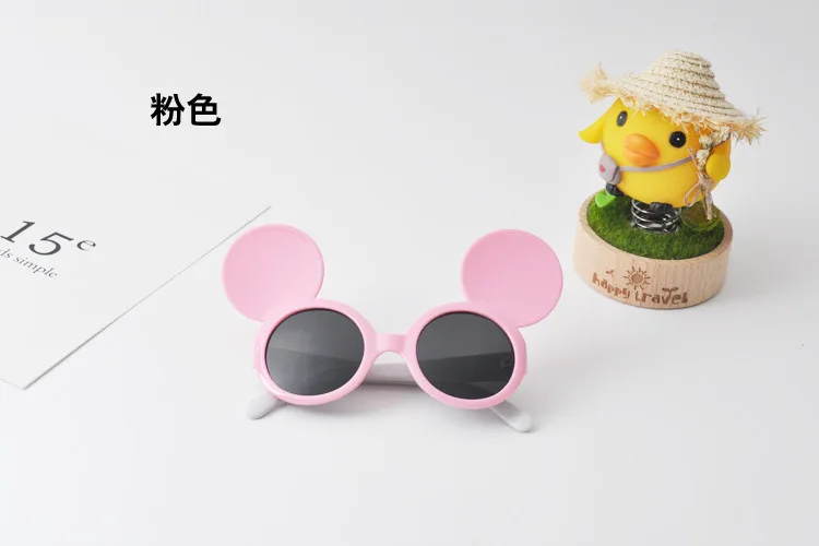 Sella/сезон весна-лето; модные детские солнцезащитные очки в стиле ретро; цветные детские солнцезащитные очки с Микки Маусом; милые очки для мальчиков и девочек с защитой от ультрафиолета - Цвет линз: Розовый