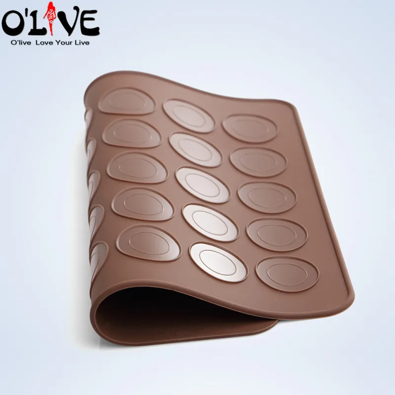 30 Holes Macaron Silicone Mat Non-stick Bakeware Round Cake Forms Baking Mold Tray Pastry Tools Kitchen Bakery Accessories