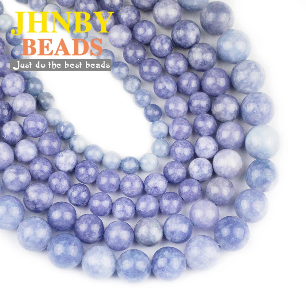 JHNBY AAA Royalblue Sea Beads натуральный камень 6/8/10/12 мм каменные шарики ручной работы