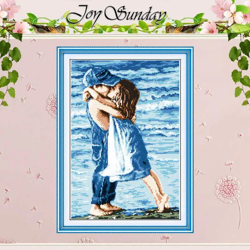 Lovers on Seaside Patterns Counted Cross Stitch 11CT 14CT ...