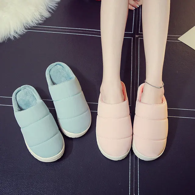 Winter New Arrival Simple Style Men And Women Durable Home Slippers Soft Cotton Comfortable Indoor Antiskid Bedroom Shoes (8)