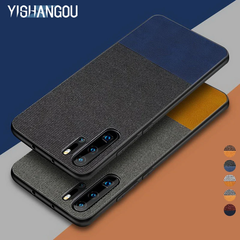 

YISHANGOU Cloth Case For Huawei P20 Lite Case Soft TPU Edge Leather Cover For Huawei P30 Mate 20 Honor 8X Y6 Y9 Mate 10 20 Shell