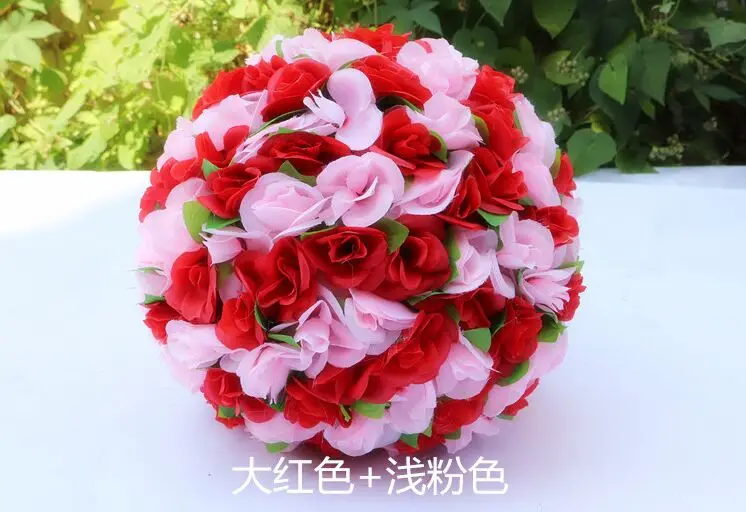 Упаковка из 10 11 ''атласный цветок шар романтические шары из роз для свадебной вечеринки праздничное украшение - Цвет: red mix light pink
