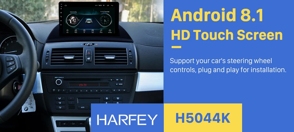 Harfey Android 8,1 9 дюймов Автомобильный gps радио головное устройство плеер для 2004 2005 2007-2012 BMW X3 E83 2.0i 2.5i 2.5si 3.0i 3.0si 2.0d 3.0d