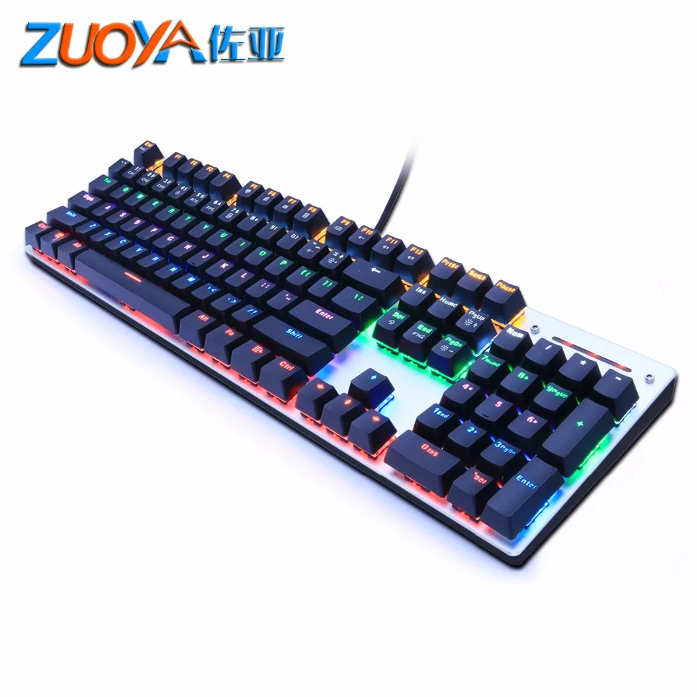 Игровая механическая клавиатура ZUOYA, синий переключатель, RGB/Mix, подсветка, клавиатуры, USB, проводная, русская/США, для геймера, ПК