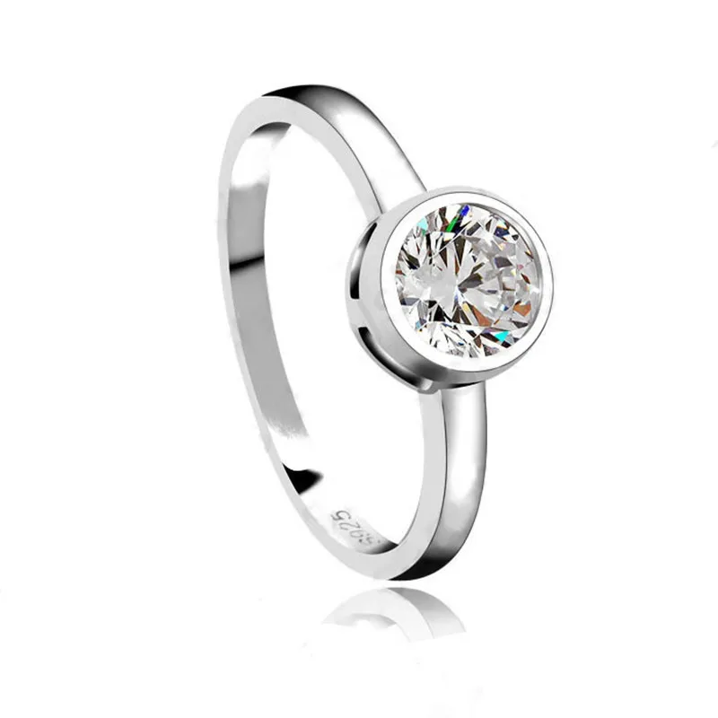 

Classic 925 Sterling Silver Jewelry Charm Woman Wedding Stone High Quality Crystal CZ Classic Ring Free Shipping