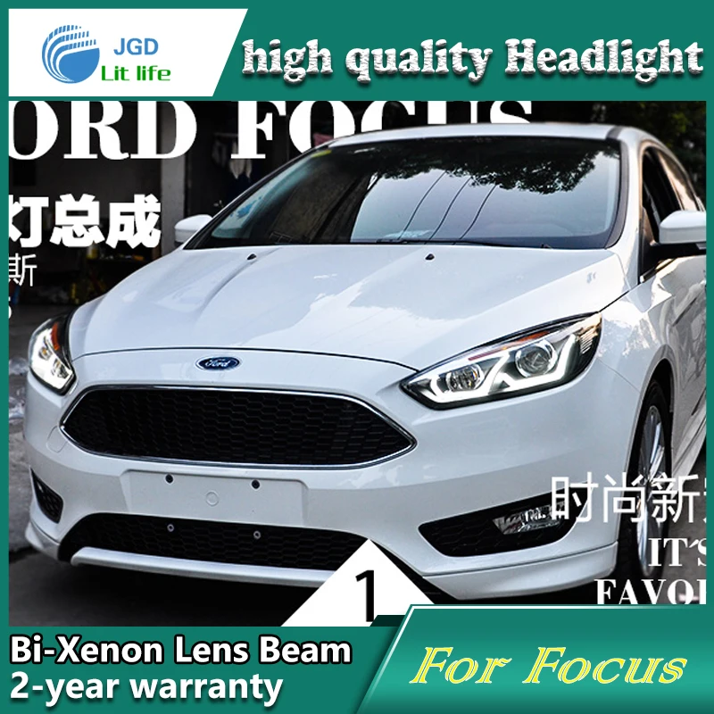 Car Styling Head Lamp Case For Ford Focus 2015 Headlights LED Headlight DRL Lens Double Beam
