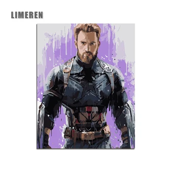 

Unframed Picture On Wall Acrylic Coloring By Numbers DIY Oil Painting By Numbers Unique Gift Home Decor The Avengers Captain