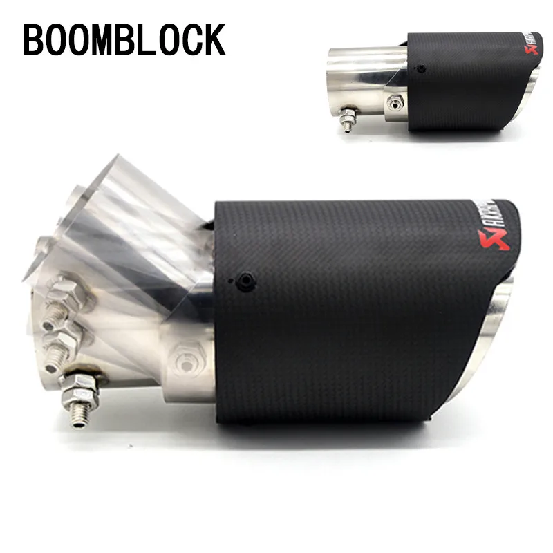 

1pc Universal Akrapovic Carbon Fiber Exhaust Tip for Honda Nissan Renault Skoda Toyota VW Mazda 3 seat leon Suzuki Kia Rio Opel