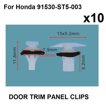 

10x Door Seal Weatherstrip Seal Clips For Honda Civic EK Coupe EJ 91530-ST5-003