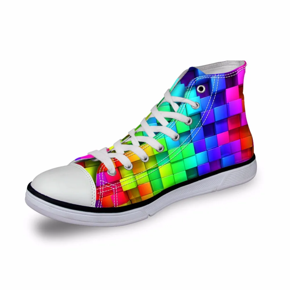 color block high top canvas shoes
