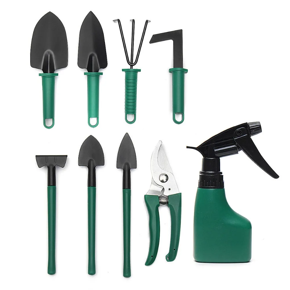Tanie ALLSOME 10 sztuk łopata ogrodnicza zestaw narzędzi ogrodniczych ze stali węglowej Bonsai zestawy narzędzi Cutter nożyczki narzędzie HT2444