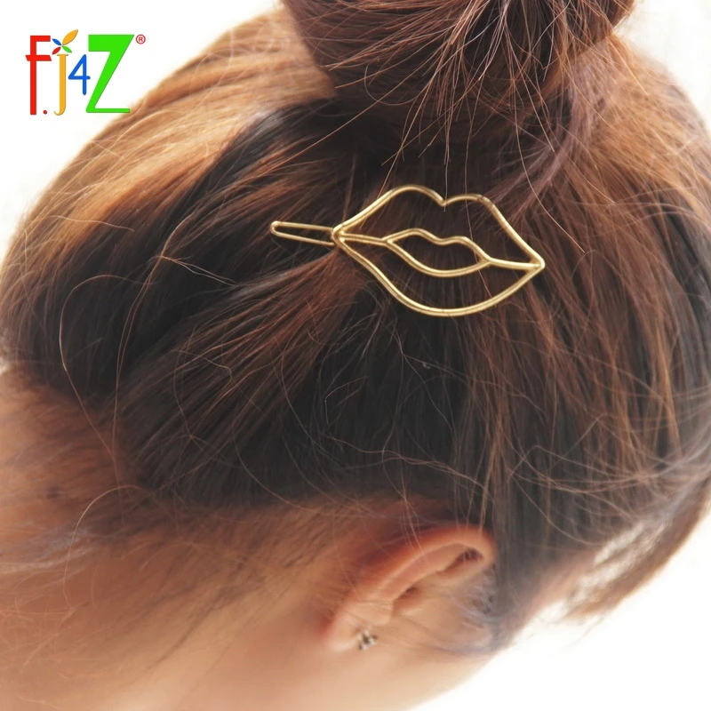 F.J4Z New Design Big Hair Pins Fashion Funny Fashion Gold Color Alloy