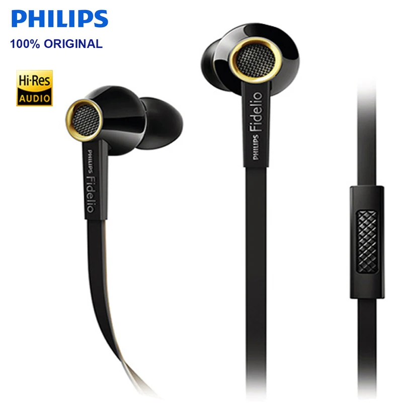 PHILIPS S2 оригинальные Hi-Fi наушники с высоким разрешением Fever телефонный звонок провод контроль с пшеницей наушники-вкладыши поддержка официальный тест - Цвет: Черный