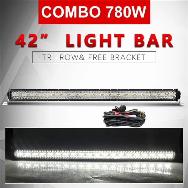 CO LIGHT 2" 32" 4" 50" 5" внедорожный световой бар 390 Вт 585 Вт 780 Вт 936 Вт 975 Вт светодиодный рабочий прожектор комбинированный прожектор - Color: 42 inch with Wires