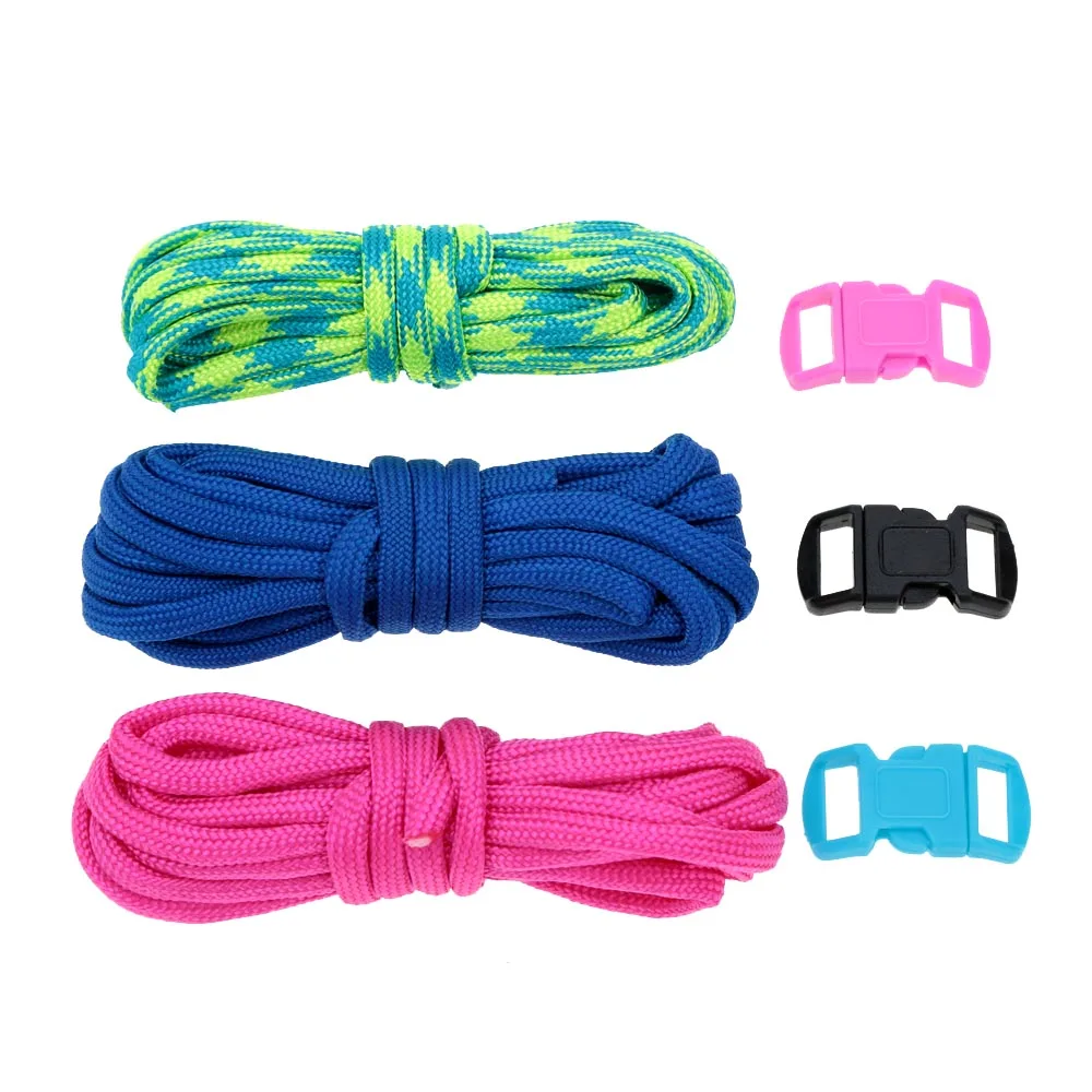 3Pcs 2.5m Paracord 7 Strand Parachute Cord Outdoor Emergency Survival Tool Hand-knitted DIY Kits Outdoor Tools