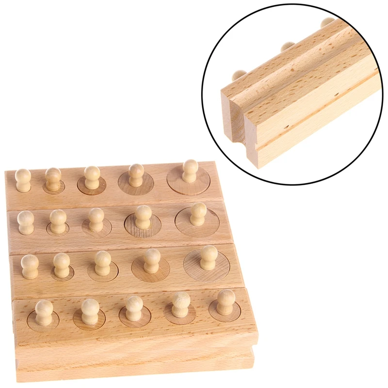  Educational Wooden Kid Montessori Cylinder Socket Early Development Teaching Toy - 32958766718