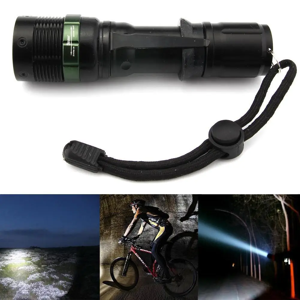 

SKYWOLFEYE Zoom 6000 Lumens T6 LED Tactical Torch Portable Police Focus Flashlight Lantern 3 Modes 18650 Battery Lamp