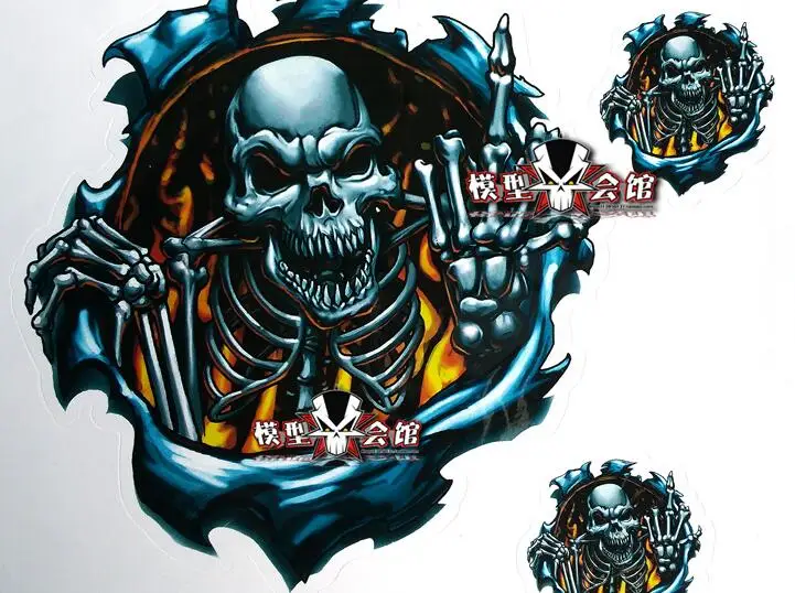

skeleton Waterproof claw iii stickers for 1/10 1/8 RC Cralwer Monster Buggy/On road Drift Car Boat Plane Tractor Truck Body