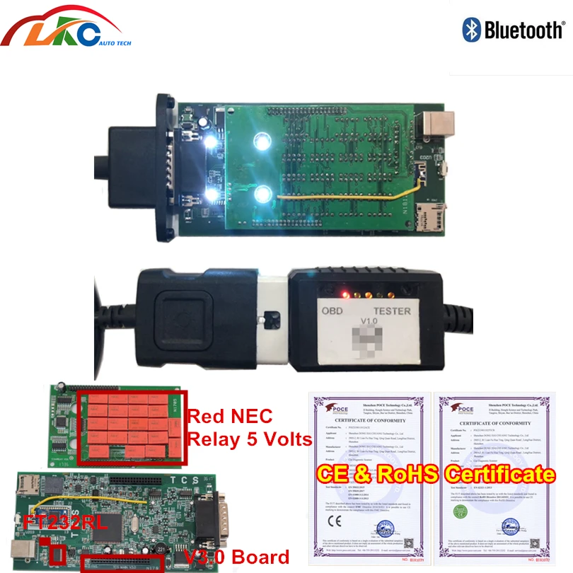 

2015 R3/2016.1 with keygen VD TCS V3.0 Board Auto Diagnostic Tool Cars/Trucks NEC Relay 5V With Bluetooth OBD2 Scanner