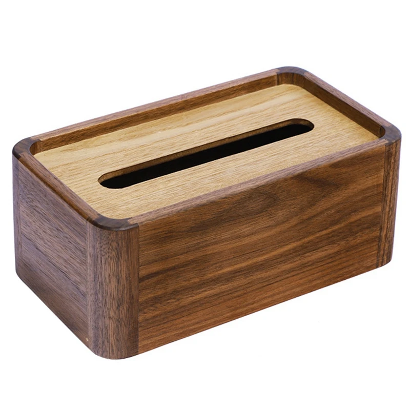 

Bathroom Kitchen Wooden Tissue Box Solid Wood Napkin Tray Car Home Decoration
