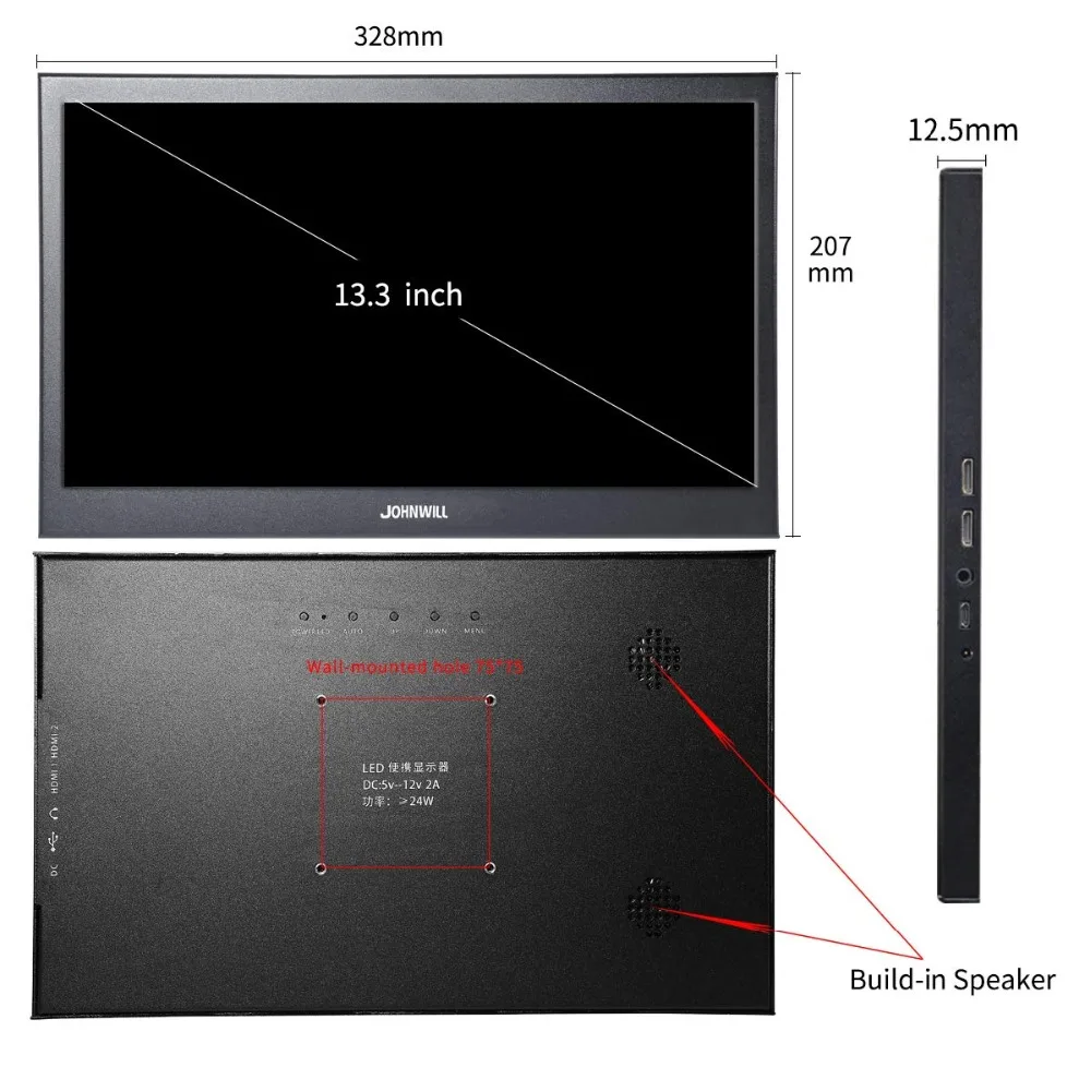 13," 2 K Портативный монитор 2560x1440 Mini HDMI ЖК-дисплей Дисплей для PS3/4 Xbox360 светодиодный видео портативный компьютер Raspberry Pi