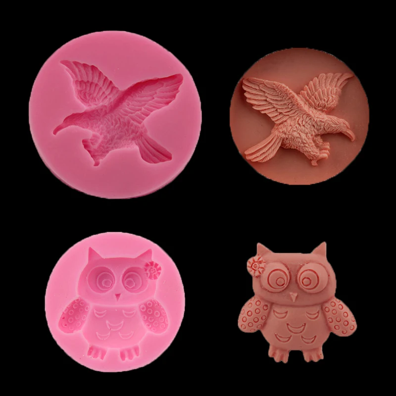 

3d Animal Owl Chocolate Silicone Mold Baking Plate Cake Tool Eagle Mold Wedding Cake Decoration Biscuit Candy Baking