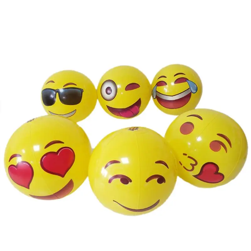 

New 12pcs 12" Emoji Beach Balls Beach Toy Ball Inflatable Bouncers Kids Children Toys