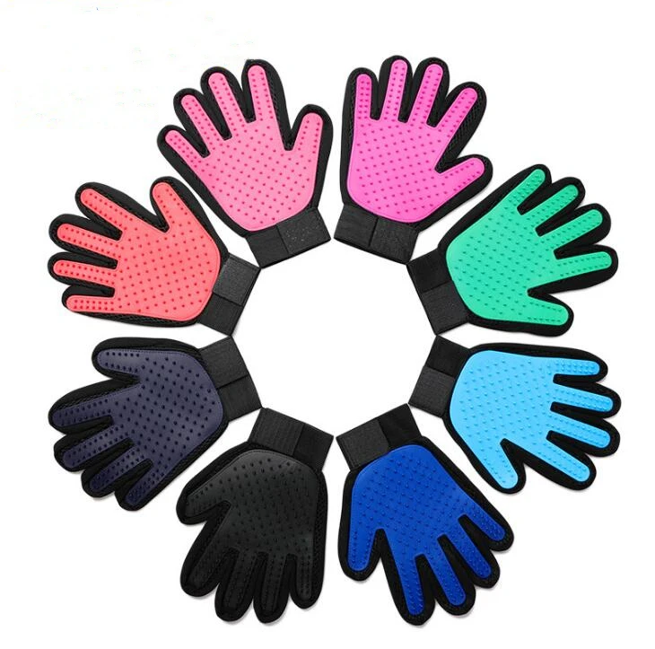 Nicrew Glove For Cats Cat Grooming Pet Dog Hair Deshedding Brush Comb Glove For Pet Dog Finger Cleaning Massage Glove For Animal