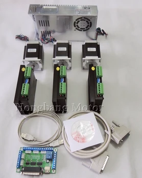 

CNC Router Kit 3 Axis kit ST-M5045 (replace 2M542) driver +5 axis breakout board+ 3pcs Nema23 270 Oz-in motor+ 350W power supply