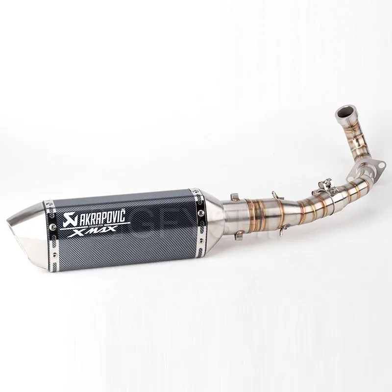 Para Yamaha XMAX 300 XMAX 250 125 17 2018X2019 MAX 300 250 125 Escape de deslizamiento en la motocicleta Akrapovic de gases de escape y enlace de sistema