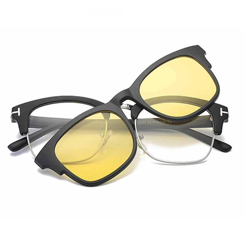 Belmon, оправа для очков для мужчин и женщин, модные поляризованные солнцезащитные очки на застежке, магнитные очки, мужские Оптические очки для близорукости RS489 - Цвет оправы: RS489 C02