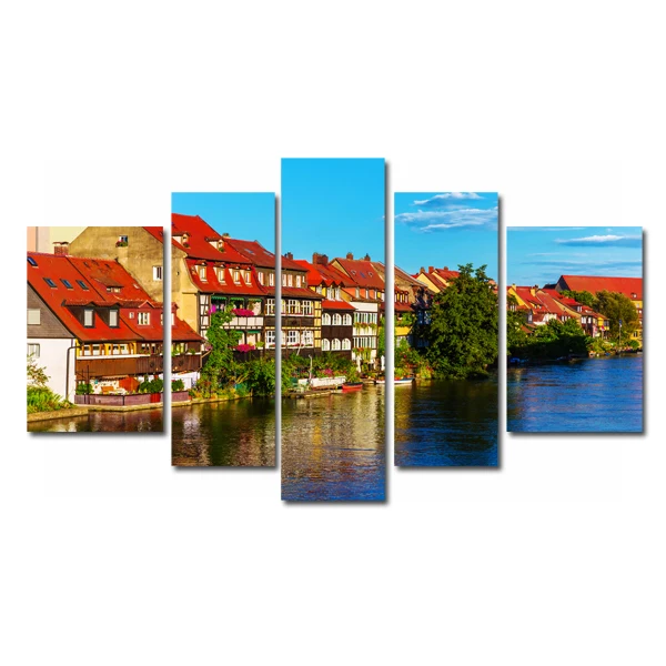 

FREE SHIPPING Beautiful Small Town Scenery for Home Wall Decoration Canvas Print(Unframed)