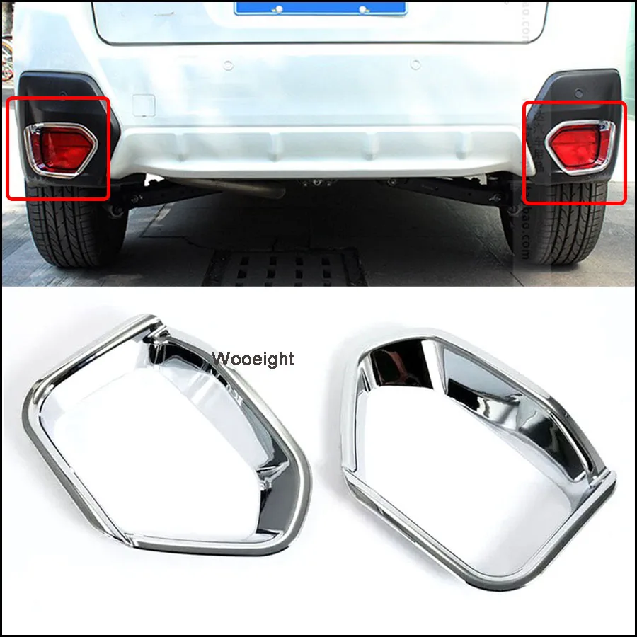 Wooeight 2Pcs ABS Chrome Car Rear Fog Light Lamp Foglight Bumper Cover Trim Bezel Frame Molding For Subaru XV Crosstrek 2018 | Автомобили