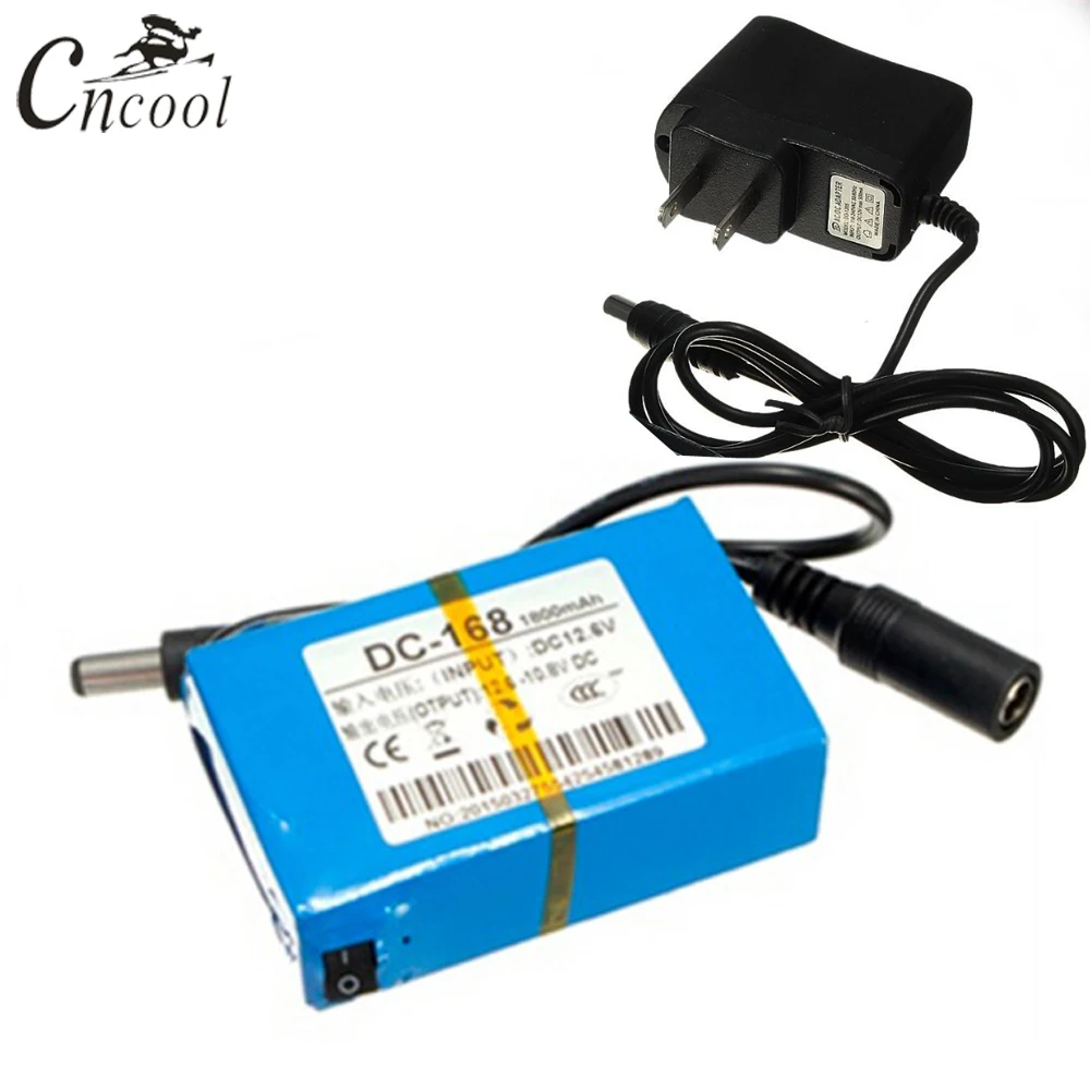 

Cncool DC 12V 1800MAH Rechargeable Portable Lithium-ion Battery DC 12V 1800mAh DC-168 With US/EU Plug Charger Drop shipping