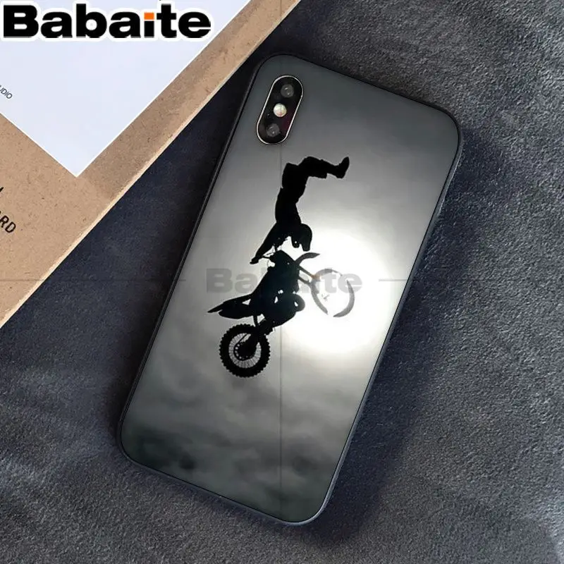 Babaite moto Cross moto rcycle спортивный черный ТПУ мягкий резиновый чехол для телефона для iPhone 8 7 6 6S Plus 5 5S SE XR X XS MAX чехол