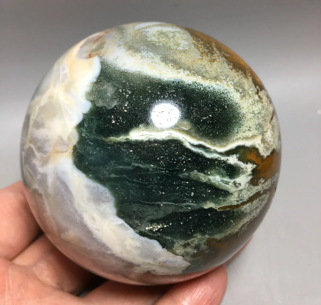 

763g NATURAL Ocean Jasper BALL HEALING mineral crystals healing stones