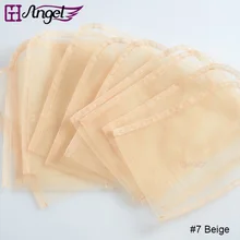 50 шт.# бежевый 4*4 дюйма швейцарская Кружевная Сетка для изготовления фронтального парика u-часть верхнее закрытие моно-нить кружевной парик подвал