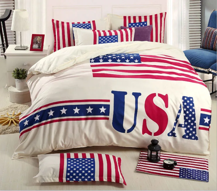 USA 4pc bedding set king cover Luxury bed linen bedspread bedsheet set