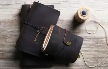 Dark Coffee Винтаж A5 Натуральная кожаные кольца дневник Тетрадь A6 тетрадь для записей спираль папка с кольцевым механизмом путешественников школа планирования канцелярские принадлежности - Цвет: Dark Coffee