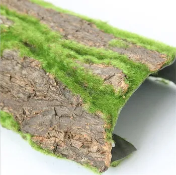 

30x50cm Real Dried Pine Tree Bark with Artificial Moss for Water Pipe pillar wrap tree skin fake plant flowers DIY Decoration