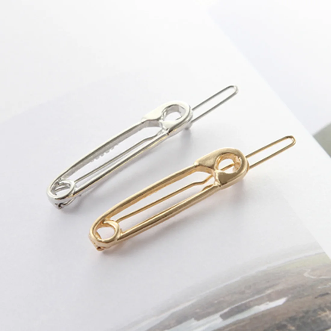 Pin Design Hair Clips Fashion Gold Silver Color Hair Jewelry For Baby Girls Women Gifts