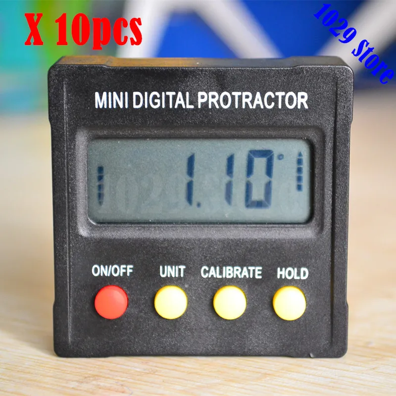 10 pcs 1 Lot Mini Digital Protractor Inclinometer box Electronic Level Box Magnetic Base Measuring Tools with Gift Pouch | Инструменты