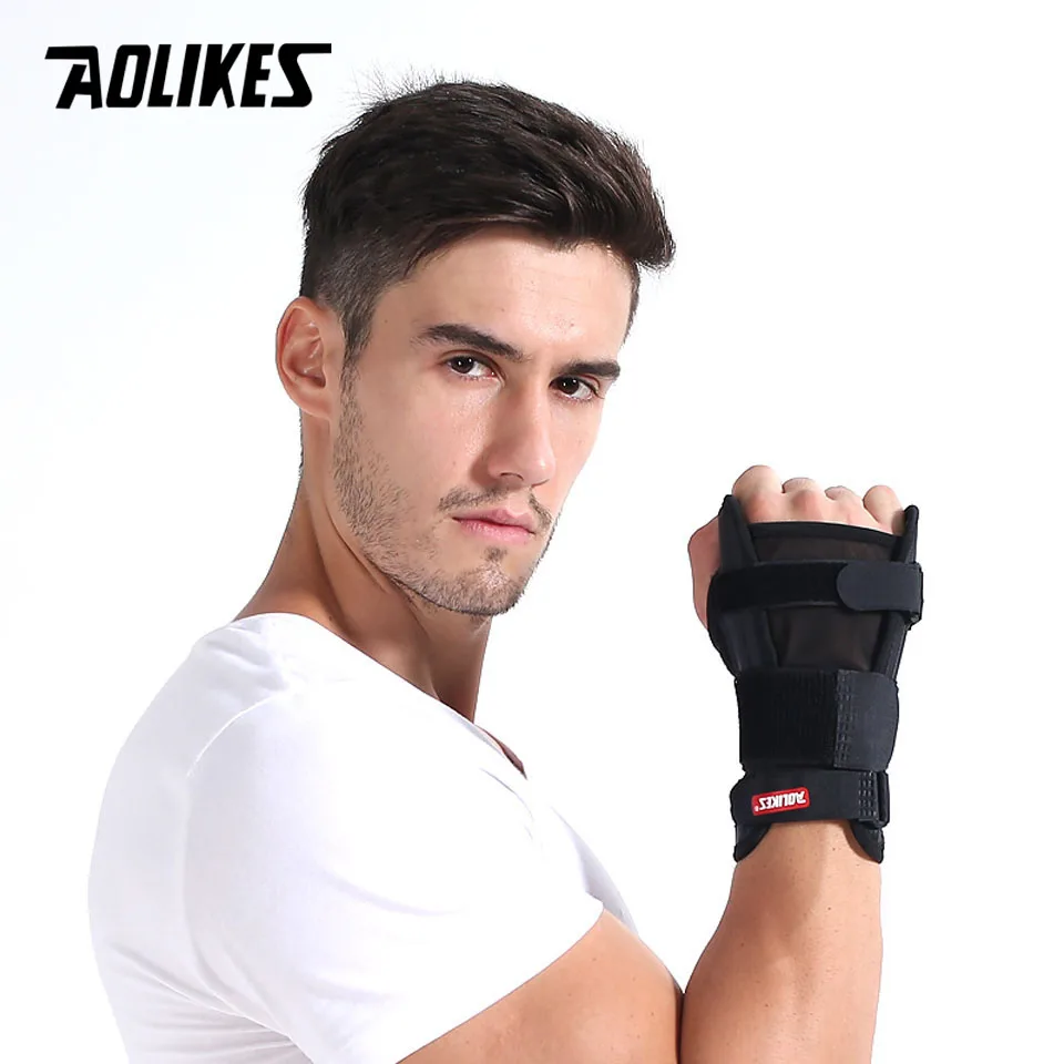 AOLIKES 1 шт. Бандаж на запястье поддержка Спортивный Браслет безопасная стальная