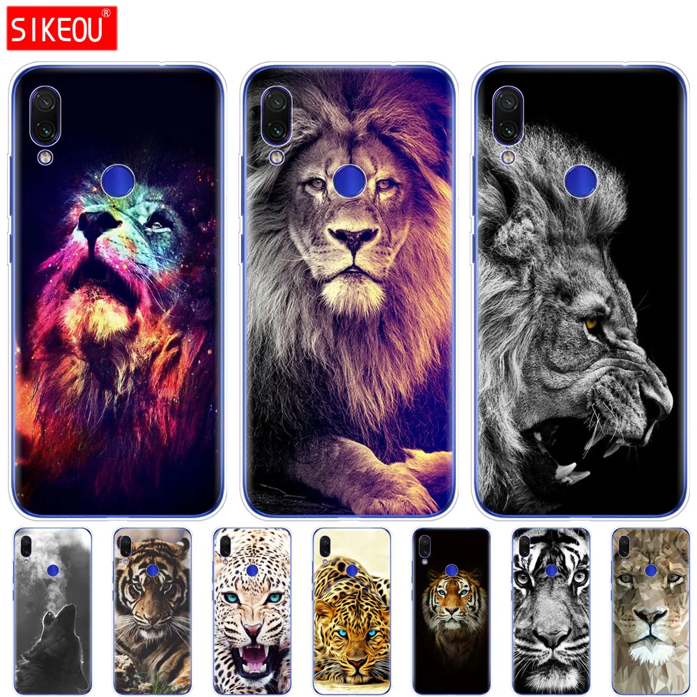 

For Xiaomi Redmi Note 7 Case Silicone Redmi Note 7 pro Case Fundas Coque wolf tiger lion Leopard bear animal