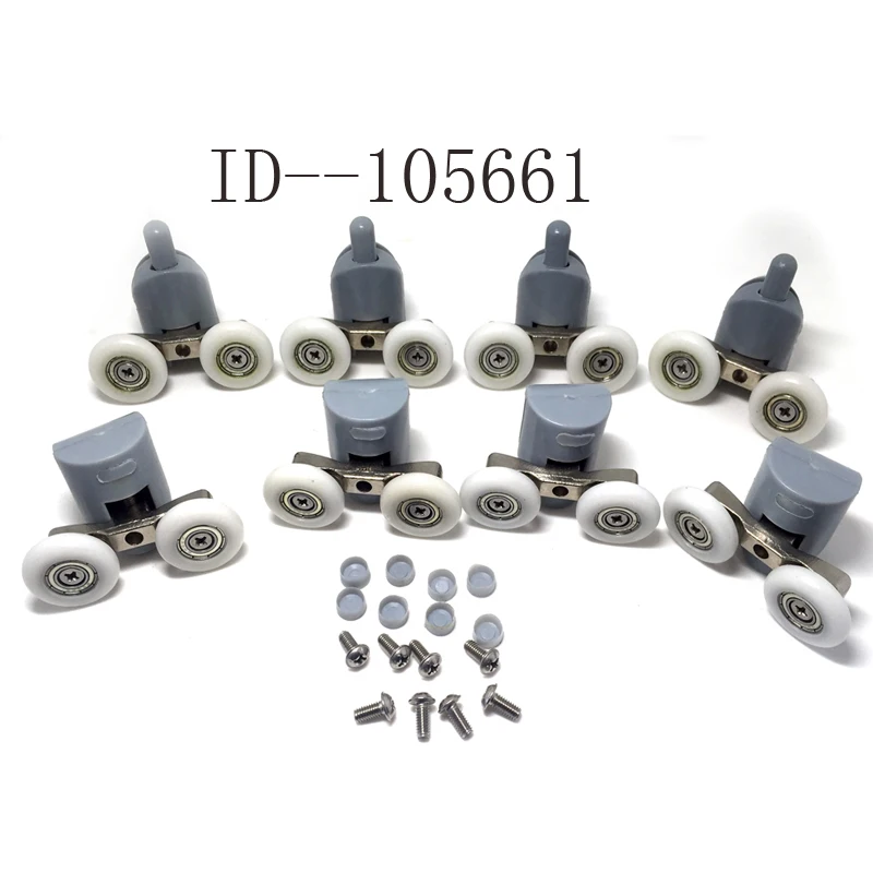 

4 Double TOP and 4 Double BOTTOM Shower Door ROLLERS /Runners/Wheels/Pulleys 25mm CY-903AB