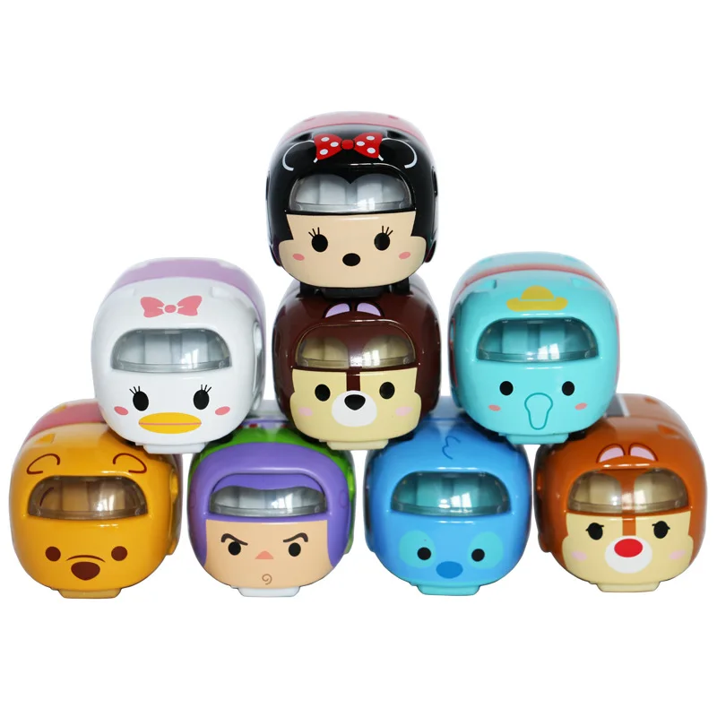 Дисней-игрушки милые мини Tomica Tomy Tsum Kawaii Винни Замороженные Эльза Анан Минни 1: 64 автомобили из литого металла игрушка модель Juguetes подарки